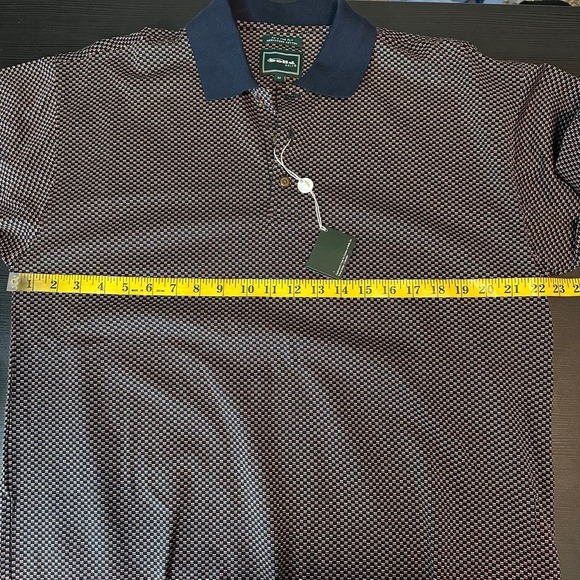 NWT Bolle Golf Multicolor 60s Two Ply Mercerized Cotton Short Sleeve Polo Medium - Picture 9 of 10